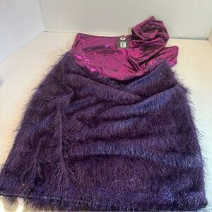 Kali One Shoulder Dress in Shimmering Purple and Pink